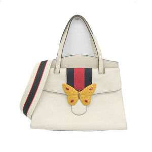 GUCCI Authentic White Leather Shoulder Bag